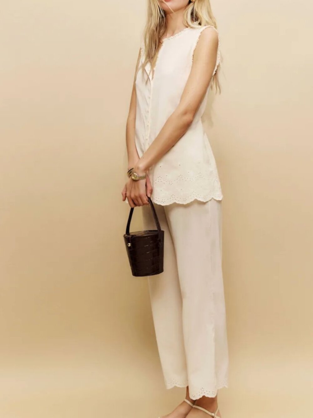 NWT REFORMATION Willa Two Piece, Cream, size 4P